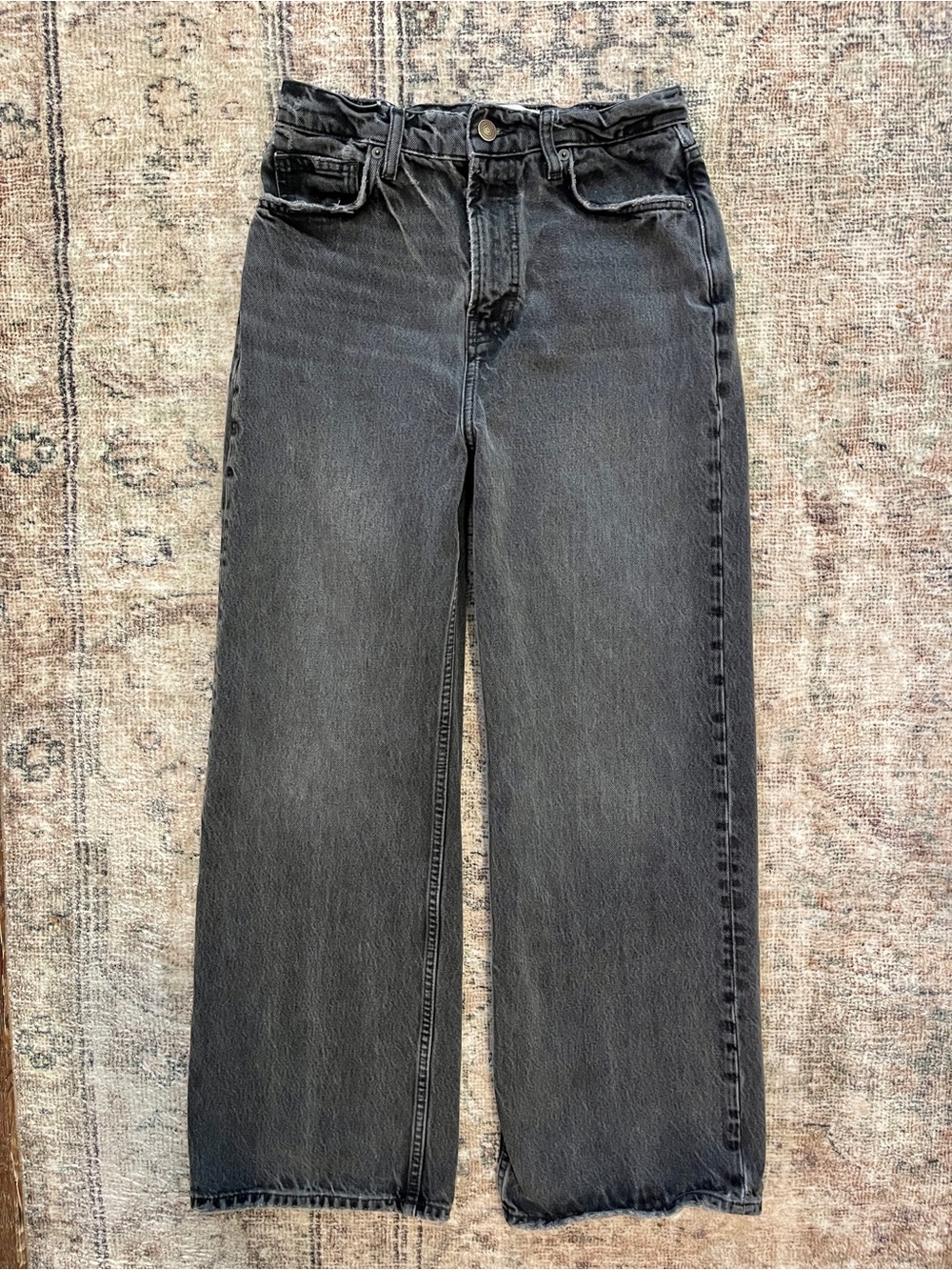 Reformation Black Wide-Leg High-Rise Jeans